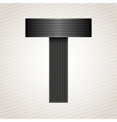 Letter metal ribbon - T vector image