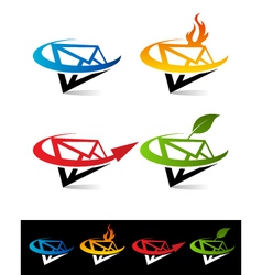 Swoosh Envelope Logo Icons vector image