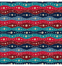 Seamless pattern with waves and dots vector image