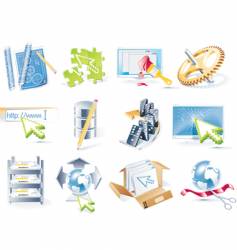 web site icon set vector image