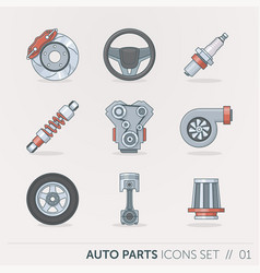 Car spare parts vector image