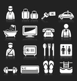 Hotel white icons set vector image
