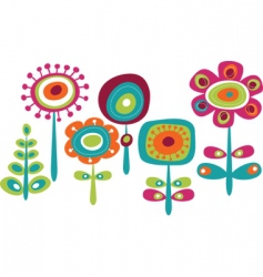 Childish floral graphics vector image