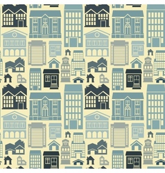 Seamless pattern with houses and buildings vector image