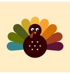 Cute retro Thanksgiving Turkey isolated on beige vector image