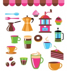 Cafe elements vector image