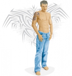 Sexy young man vector image