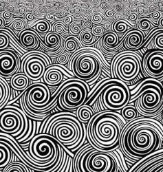 Woodblock waves vector image