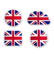 United Kingdom flag labels vector image