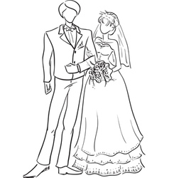 Wedding couple vector image