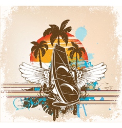 Windsurfer summer background vector image