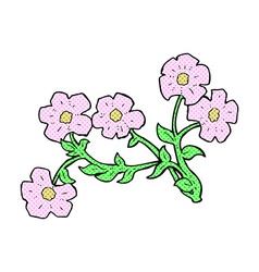 Comic cartoon flowers vector image