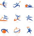 Sport and fitness silhouette vector image