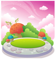 Garden in blue sky vector image