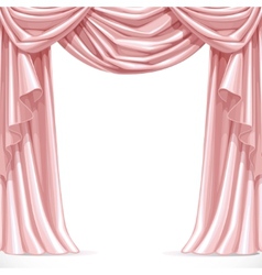 Big pink curtain draped with lambrequins isolated Big pink curtain draped with lambrequins isolated vector image