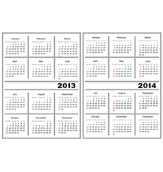 Calendar template 20132014 vector image