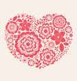 Red flower heart vector image