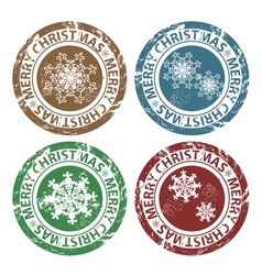 Grunge Merry Christmas stamps vector image