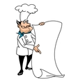 Cartoon smiling chef with menu vector image