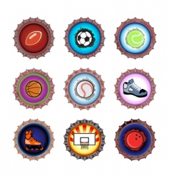 Bottle caps set sport vector image