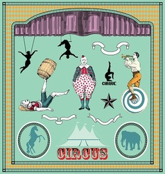 Vintage circus elements vector image