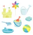 Beach toys icons set vector image