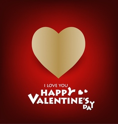 Heart from paper Valentines day card vector image
