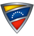 Steel shield with flag venezuela Steel shield with flag venezuela vector image