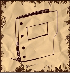 Folder icon isolated on vintage background vector image
