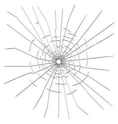 Bullet hole in glass vector image