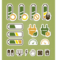 Battery recycling icons set vector image