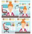 Woman using three D pen vector image