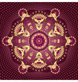 Gold-purple round frame vector image