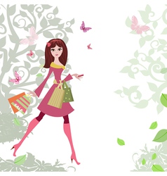 Woman shopping3 vector image