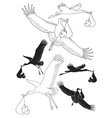 Stork with a baby vector image