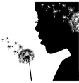 Woman portrait with dandelion vector image