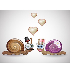 Isolated funny female and male snails vector image