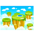 Green landscape mountain top vector image