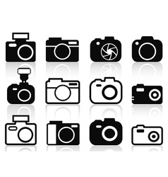 Camera icons set vector image