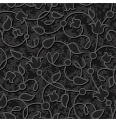 Floral oriental black isolated seamless background Floral oriental black isolated seamless background vector image