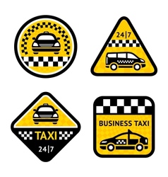 Taxi - set four stickers vector image