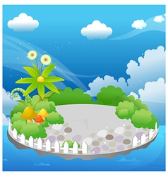 Garden in blue sky vector image