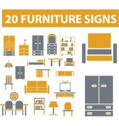 Furniture signs vector image