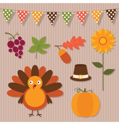 Thanksgiving set vector image