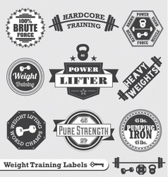 Weight Lifting Labels vector image