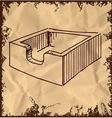 File box icon isolated on vintage background vector image