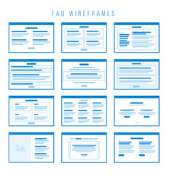 Faq wireframe components for building prototypes Faq wireframe components for building prototypes vector image