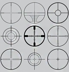 Gun crosshairs silhouettes vector image