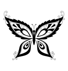 Butterfly black silhouettes vector image