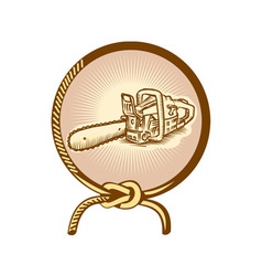Chainsaw Lasso Rope Retro vector image